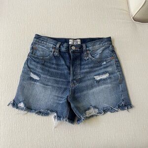 We The Free Frayed Hem Blue Jean Shorts